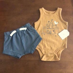 6 month sandcastle tank bodysuit and bubble shorts
